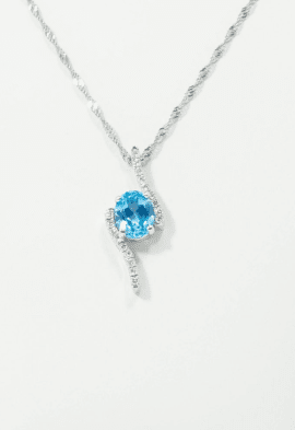 14k white gold diamond pendant