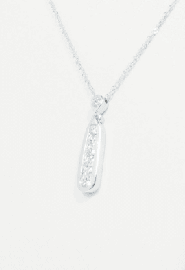 14k White Gold Diamond Pendant