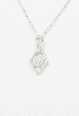 14k White Gold Gemoteric Necklace