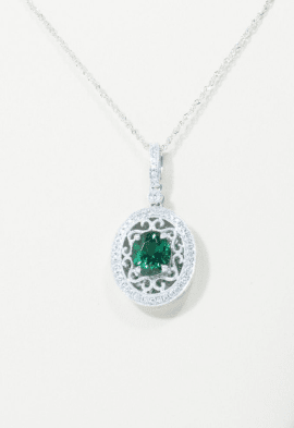14k white gold diamond pendant