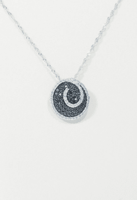 18k White Gold Black & White Diamond Pendant