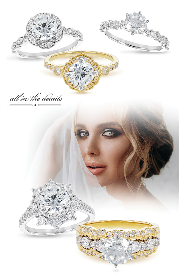 A sparkling diamond engagement ring with a square-cut center stone surrounded by a double halo of diamonds.