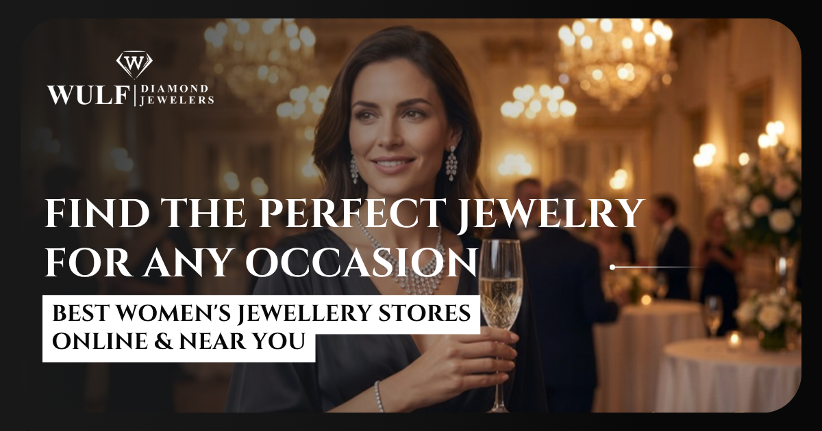 Woman wearing diamond jewelry at an anniversary celebration showcasing luxury special occasion jewelry.