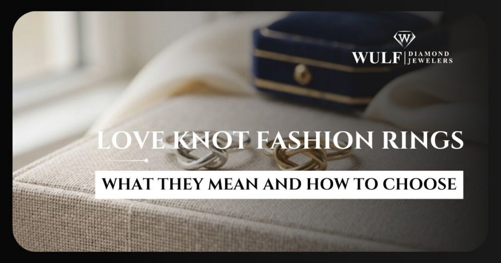 love knot fashion rings in sterling silver and gold